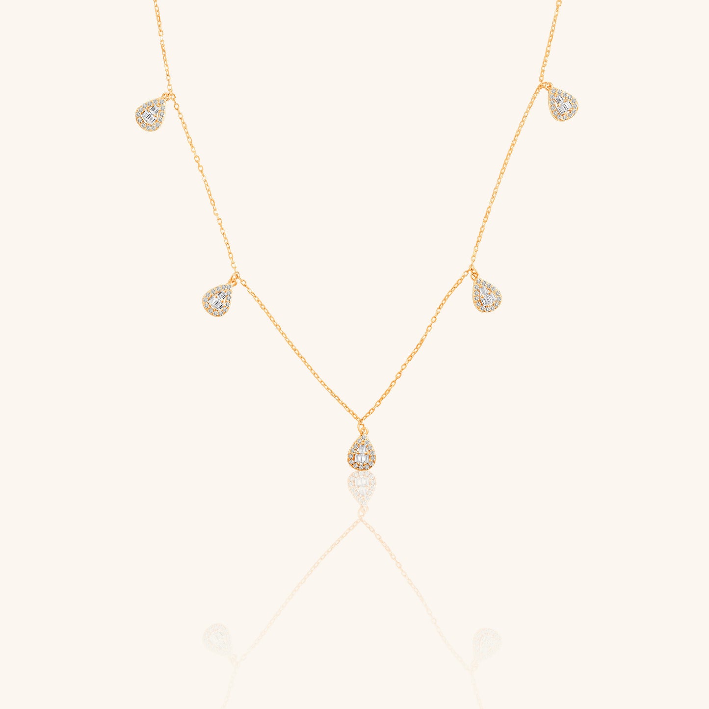 Pear Shape Charm and Chain