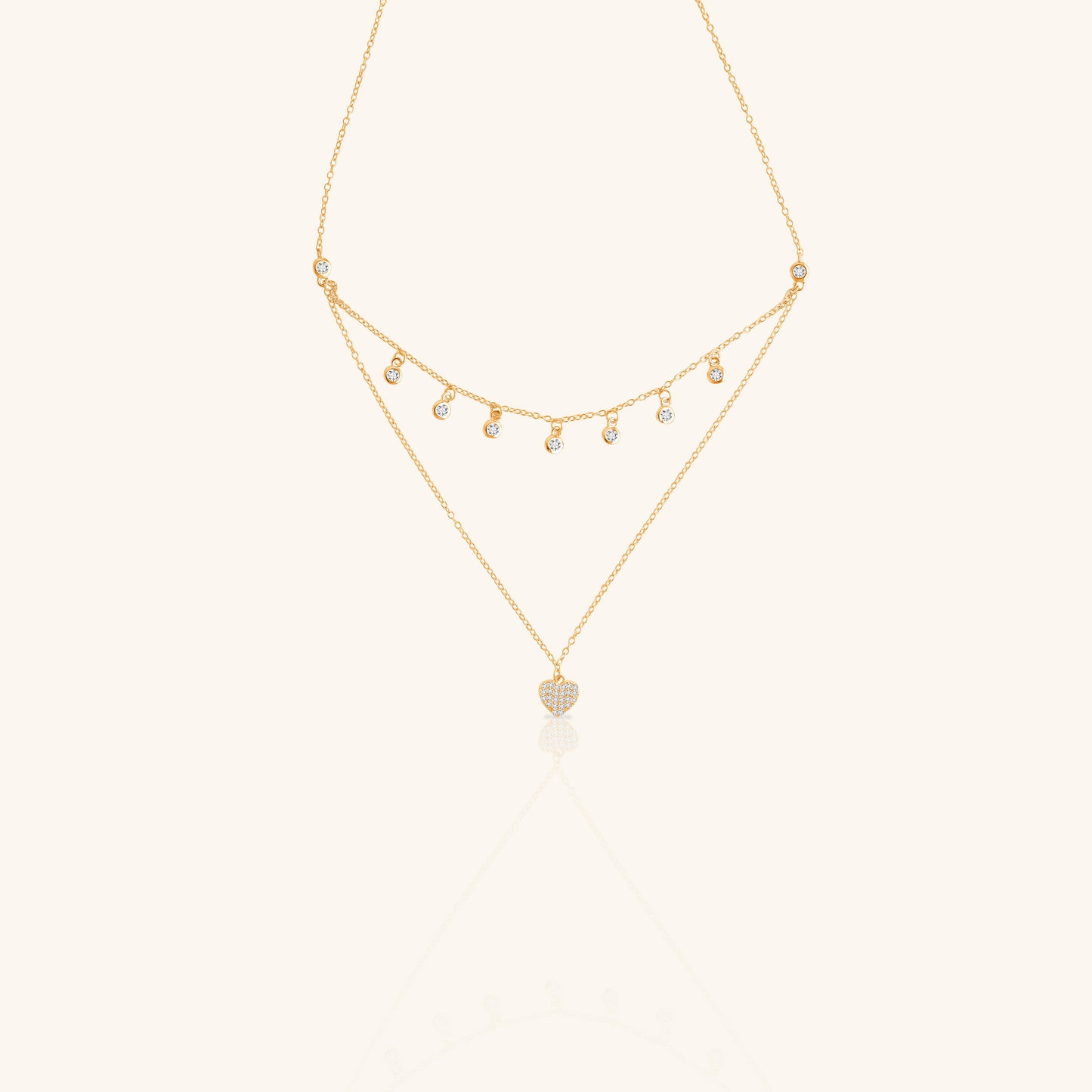 Stack Chain Heart Pendant