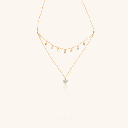 Stack Chain Heart Pendant