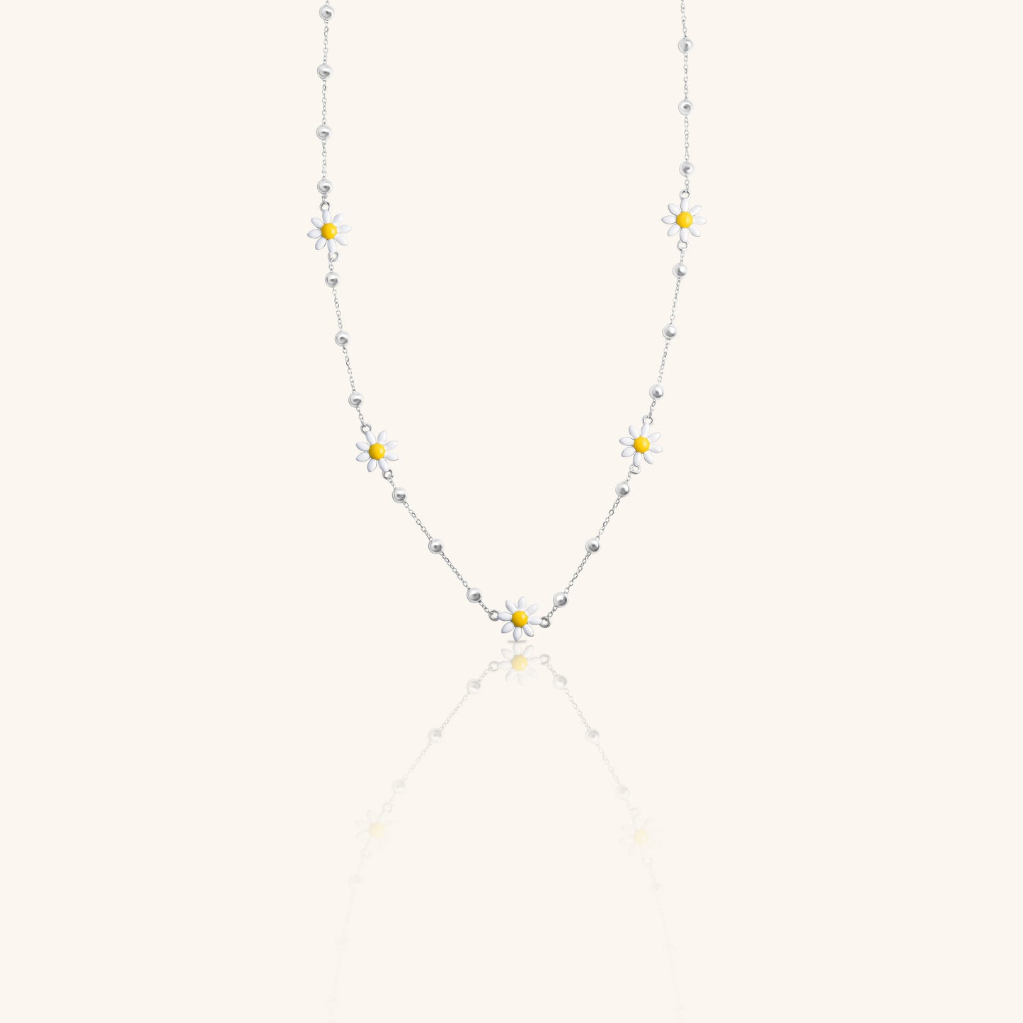 Daisy Flower and Round Ball Chain