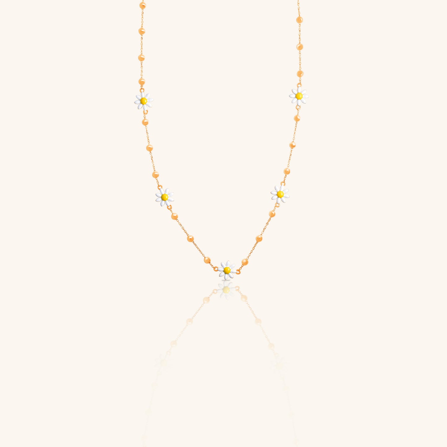 Daisy Flower and Round Ball Chain