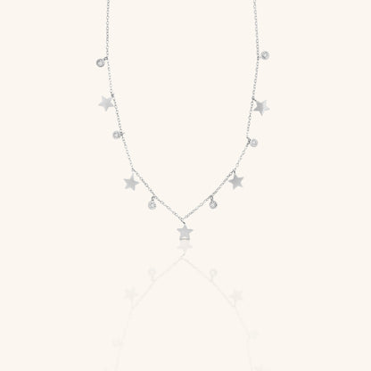 Plain Star Charm and Round Diamond Chain