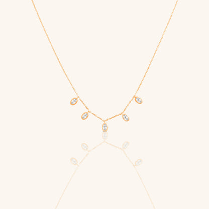 Oval Diamond Hanging Chain Pendant