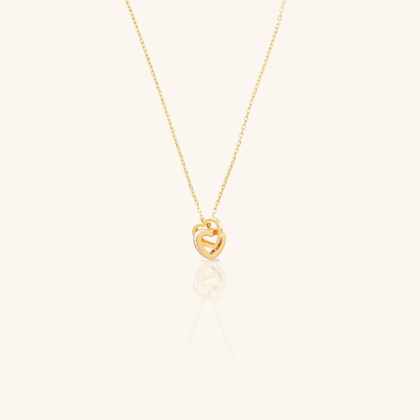 Heart Interlocked Chain Pendant