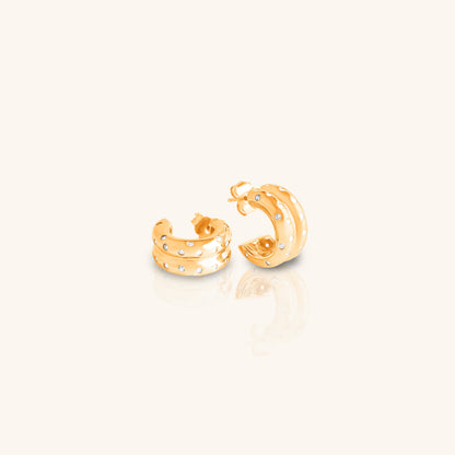 Diamond Double Hoops