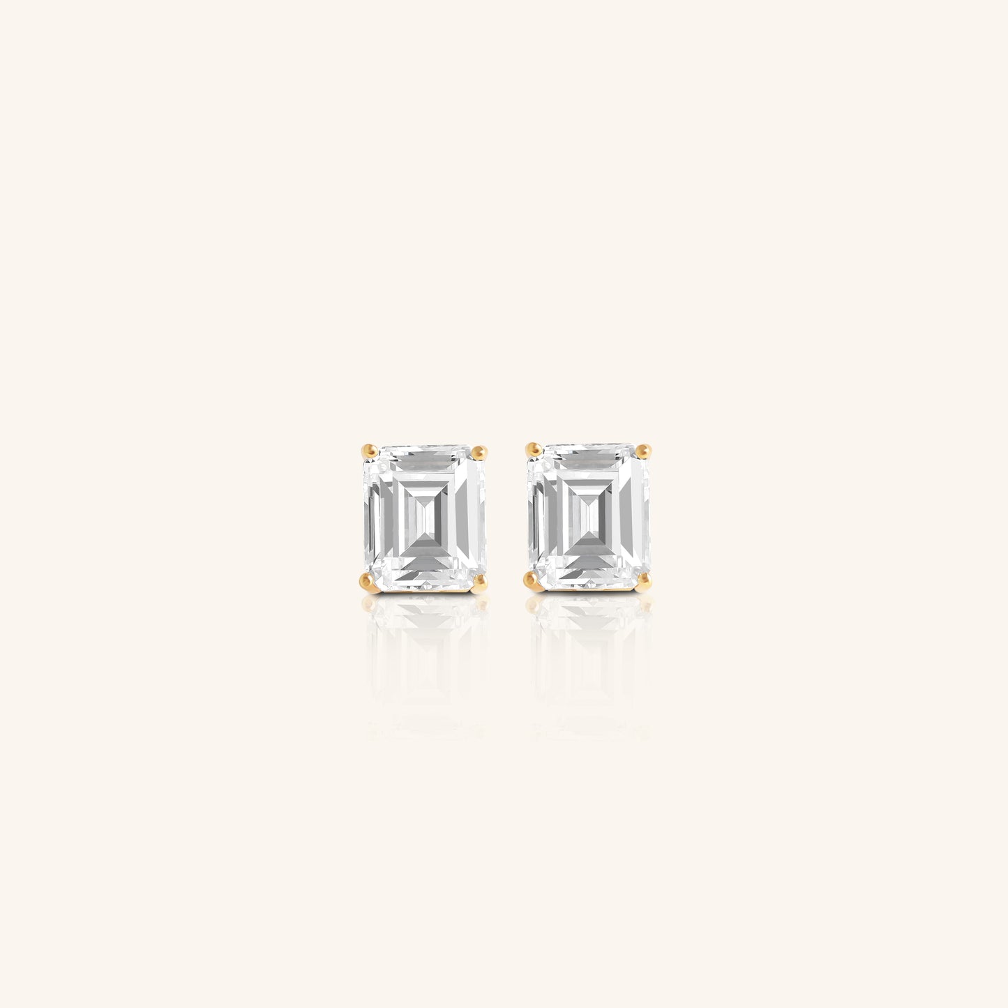 Emerald Diamond Stud Large