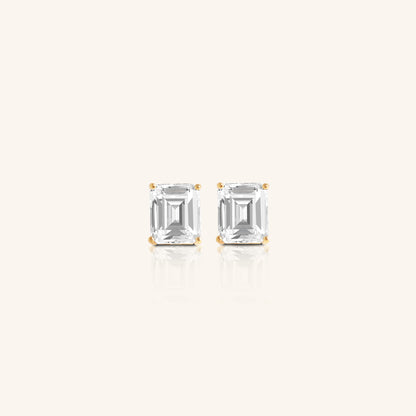 Emerald Diamond Stud Large