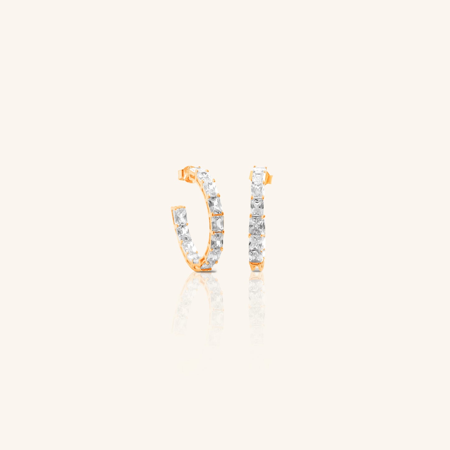 Radiant Cut Diamond Hoop