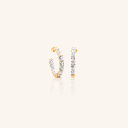 Radiant Cut Diamond Hoop