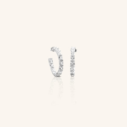 Radiant Cut Diamond Hoop