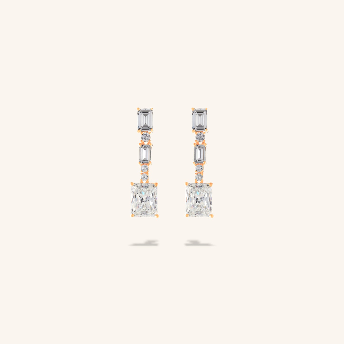 Baguette and Emerald  Earrings