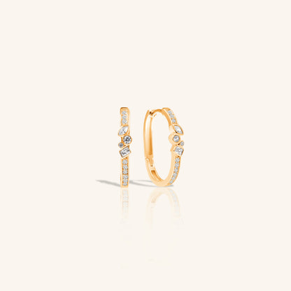 U Shape Diamond Hoop