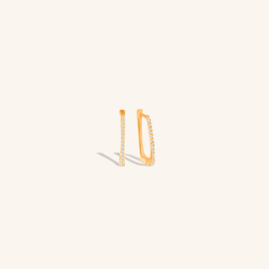 Single Line Diamond Small Hoop