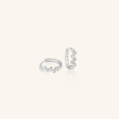 Diamond Zigzag Bezel Hoop