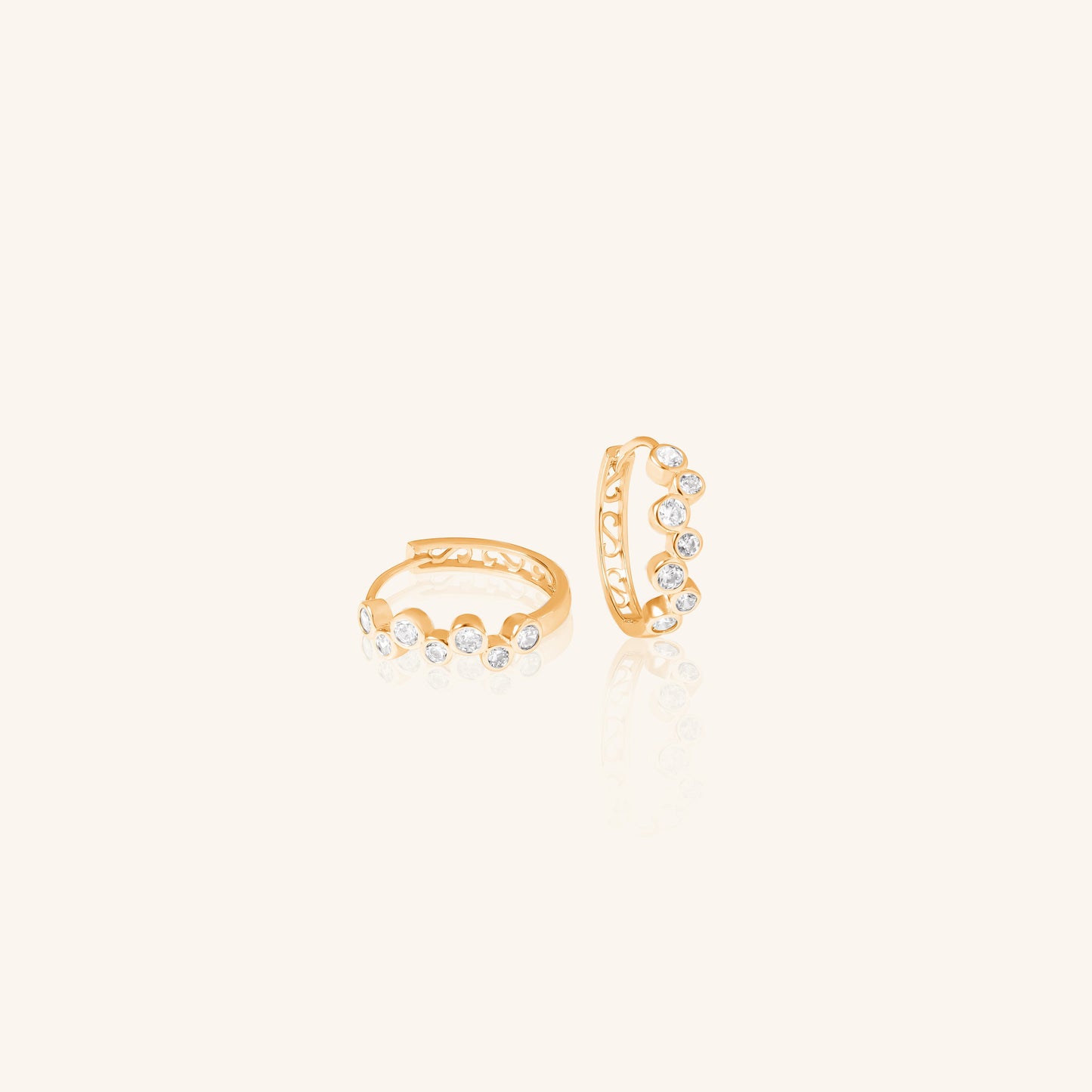 Diamond Zigzag Bezel Hoop