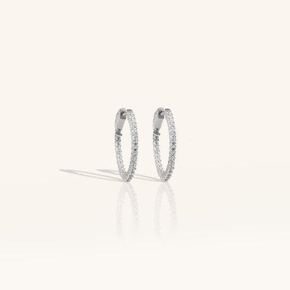Single Line Diamond Medium Hoop
