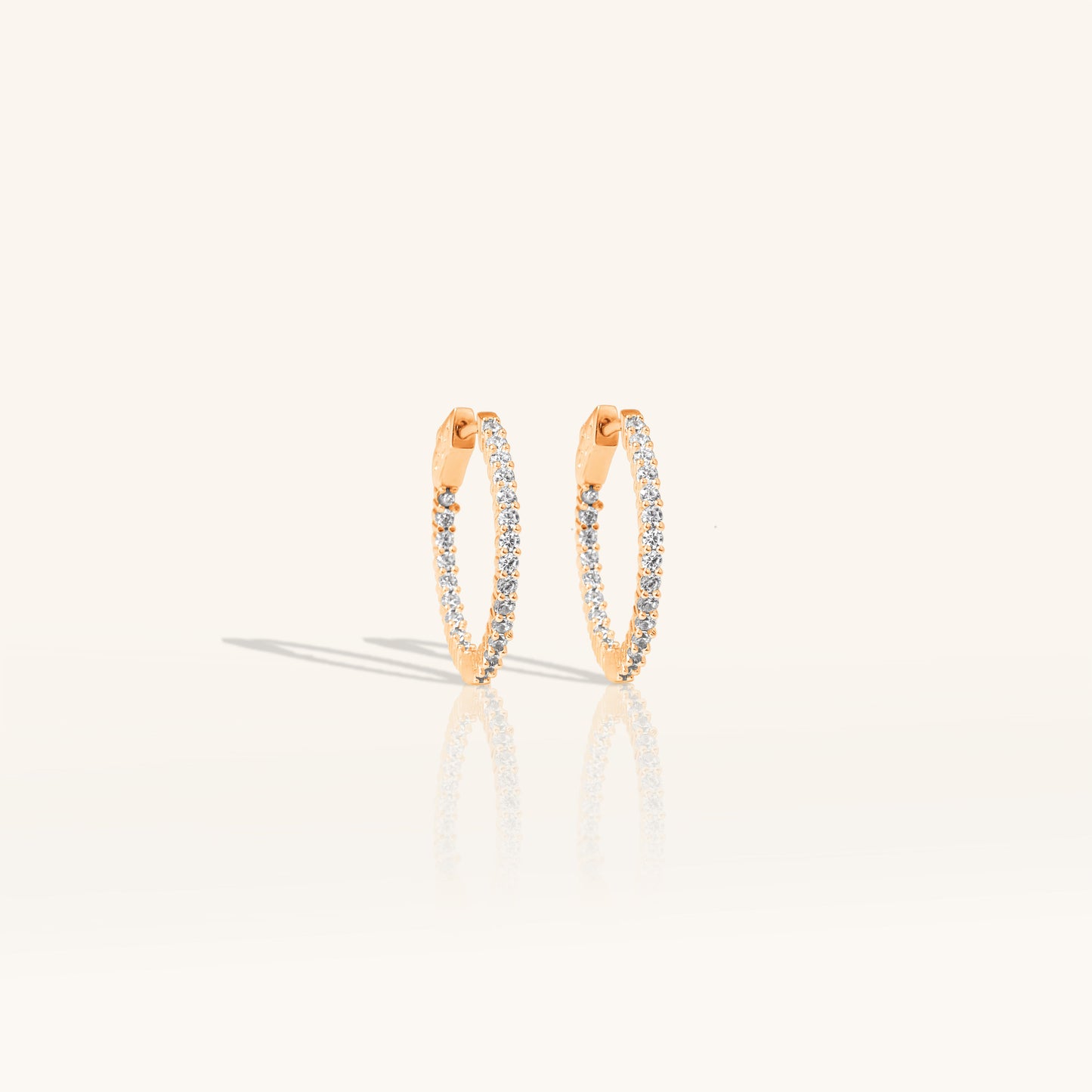Single Line Diamond Medium Hoop