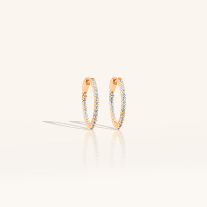 Single Line Diamond Medium Hoop