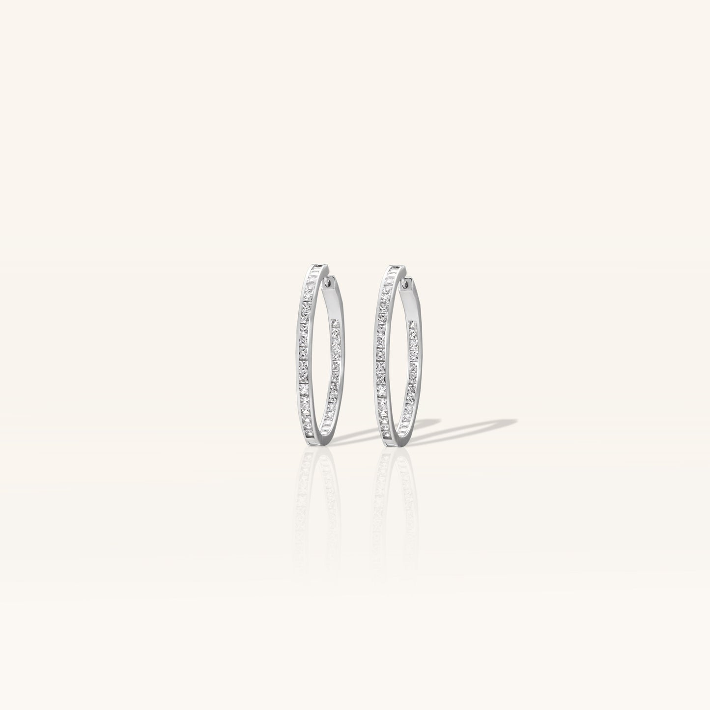Princess Cut Diamond Hoop