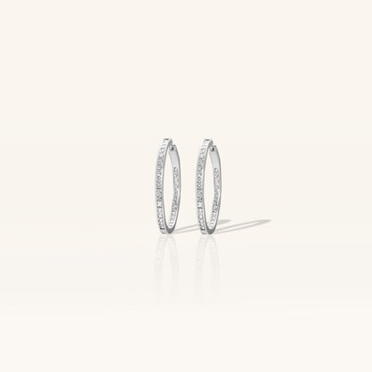 Princess Cut Diamond Hoop