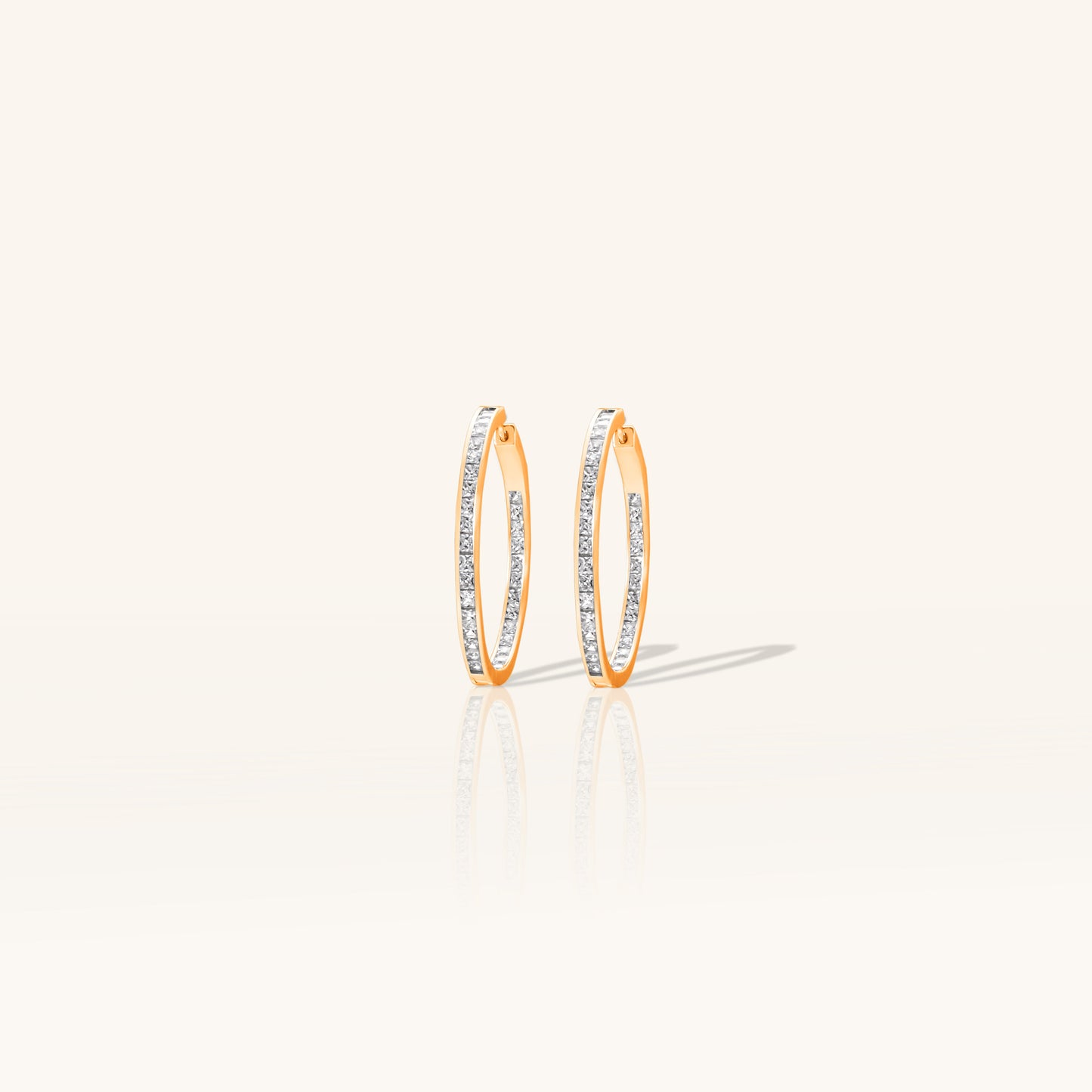 Princess Cut Diamond Hoop