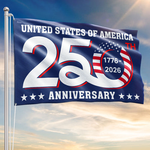 Patriotic 250th Anniversary 1776-2026 United States of America Semiquincentennial Grommet Flag