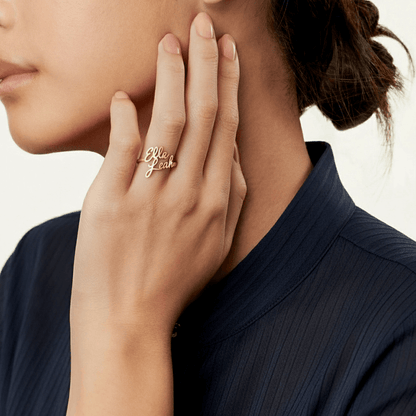 Custom Two Name Ring – Your Dearest Names, Close Forever