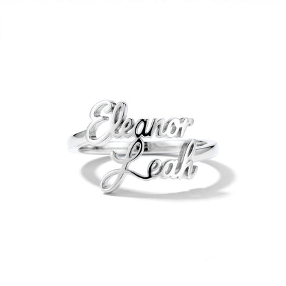 Custom Two Name Ring – Your Dearest Names, Close Forever