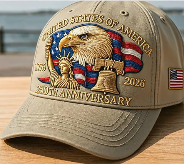 USA 250th Anniversary Embroidered Baseball Cap