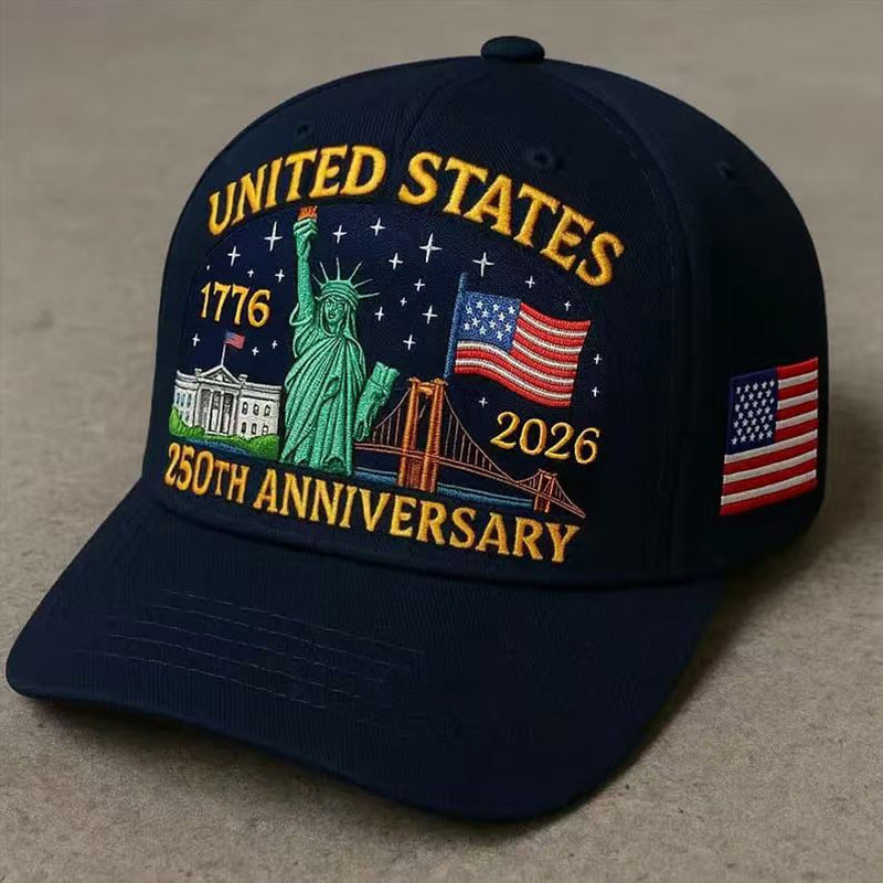 USA 250th Anniversary Embroidered Baseball Cap