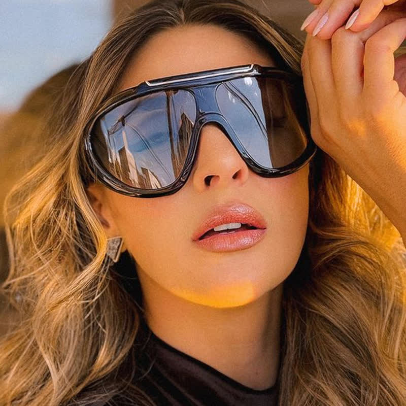 'T' Design Oversized Aviator Sunglasses