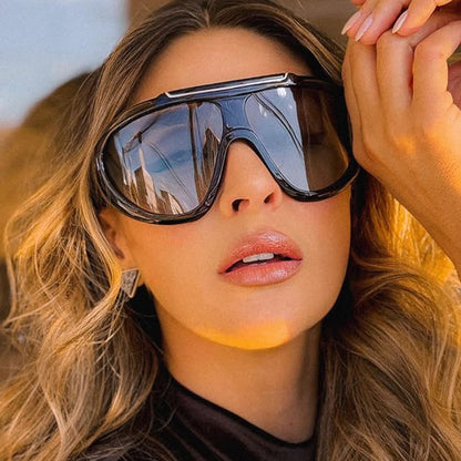 'T' Design Oversized Aviator Sunglasses