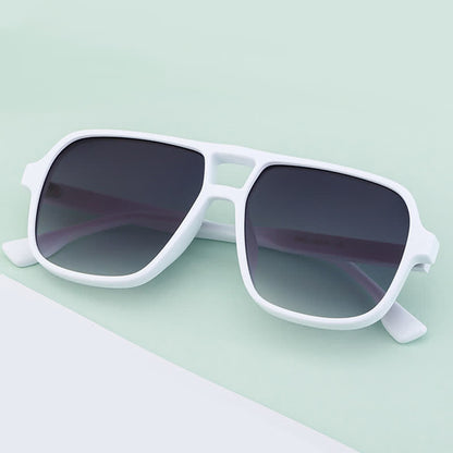 Double Bridges Square Frame Vintage Sunglasses
