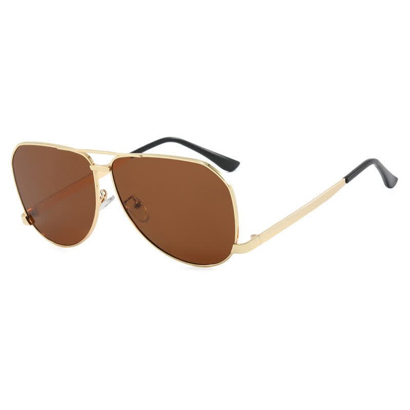 Double Bridges Metal Temples Aviator Sunglasses
