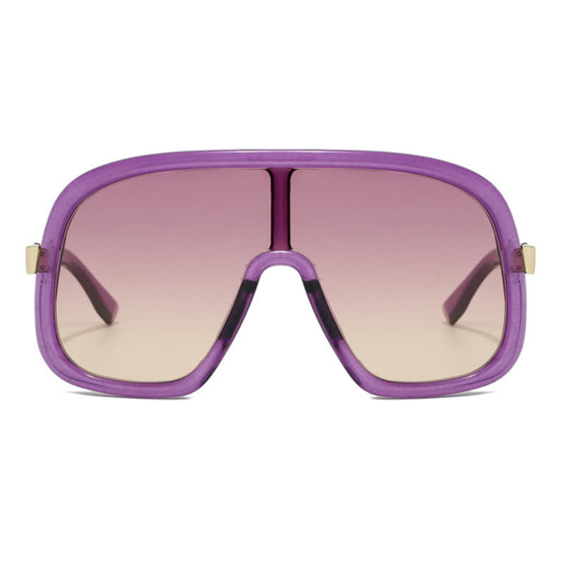 Flat Top Double Bridges Oversized Trendy Aviator Sunglasses