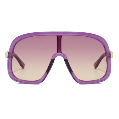 Flat Top Double Bridges Oversized Trendy Aviator Sunglasses