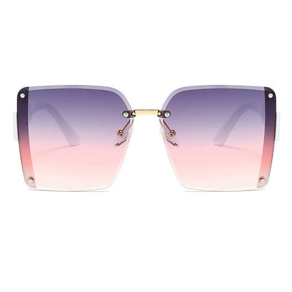 Square Frame Oversized Rimless Sunglasses