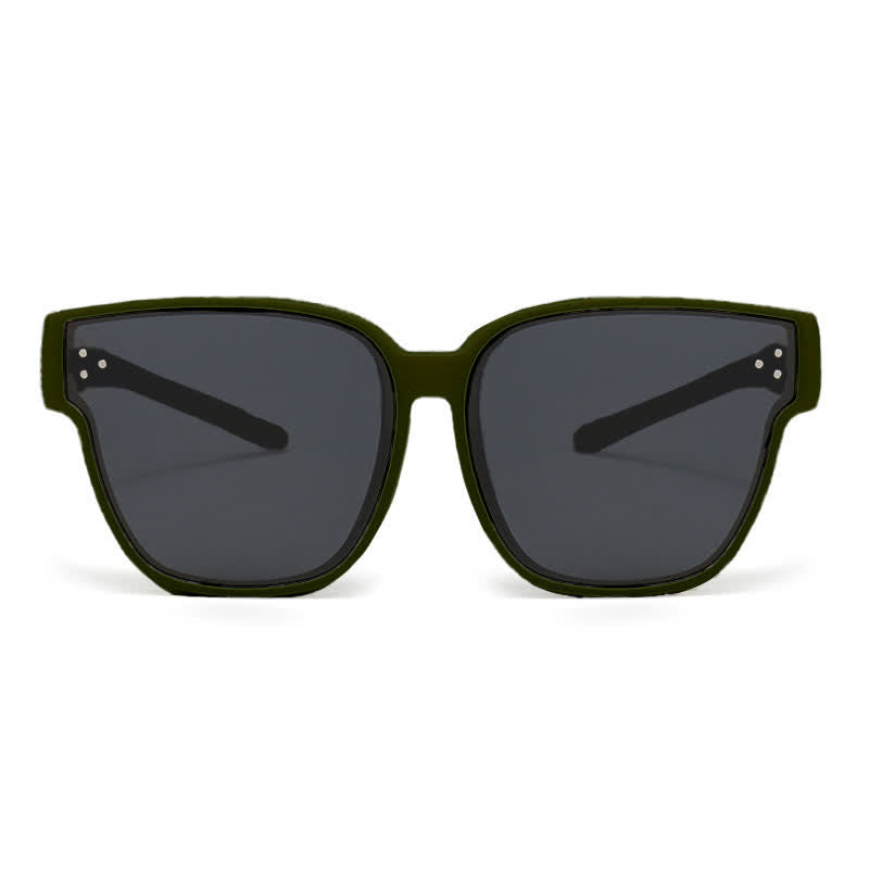 Fit Over Glasses Square Frame Classic Polarized Sunglasses for Women Men