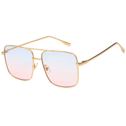 Retro Classic Square Frame Double Bridges Sunglasses