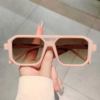 Double Bridges Geometric Frame Driving Sunglasses