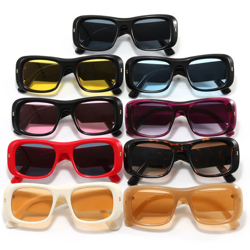 Arrow Decor Square Frame Thick Sunglasses