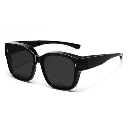 Fit Over Glasses Square Frame Foldable Sunglasses for Women Men