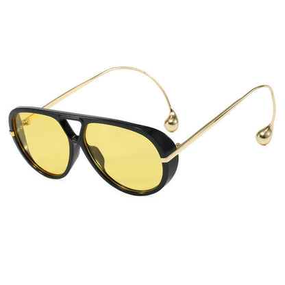 Double Bridges Metal Temples Aviator Sunglasses