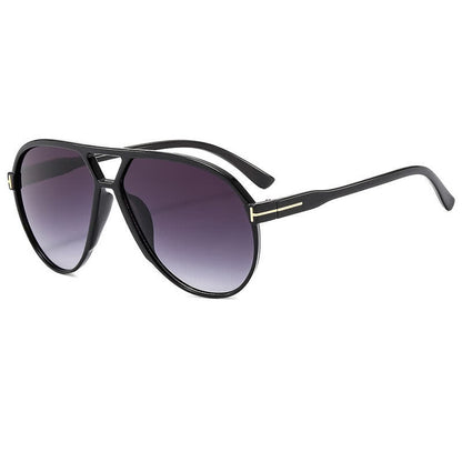 Double Bridges 'T' Design Oversized Frame Hipster Aviator Sunglasses