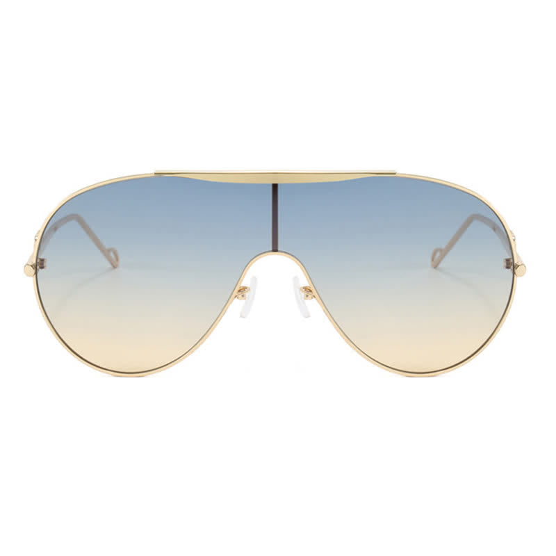 Oversized One-piece Aviator Sunglasses