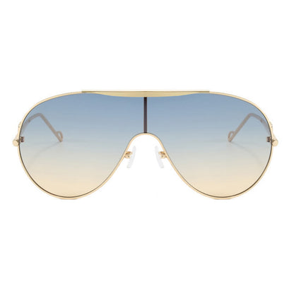 Oversized One-piece Aviator Sunglasses