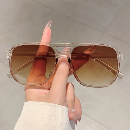 Vintage Double Bridges Tinted Aviator Sunglasses
