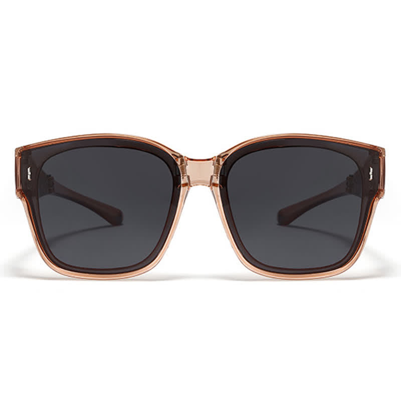 Fit Over Glasses Square Frame Foldable Sunglasses for Women Men