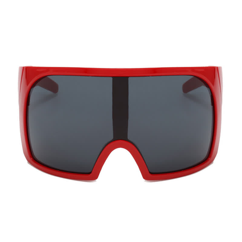 One-piece Lens Oversized Wrap Around Futuristic Sunglasses For Outdoor Sports