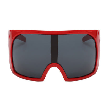 One-piece Lens Oversized Wrap Around Futuristic Sunglasses For Outdoor Sports